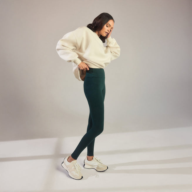 Alltägliche High-Waisted Leggings - Waldgrün