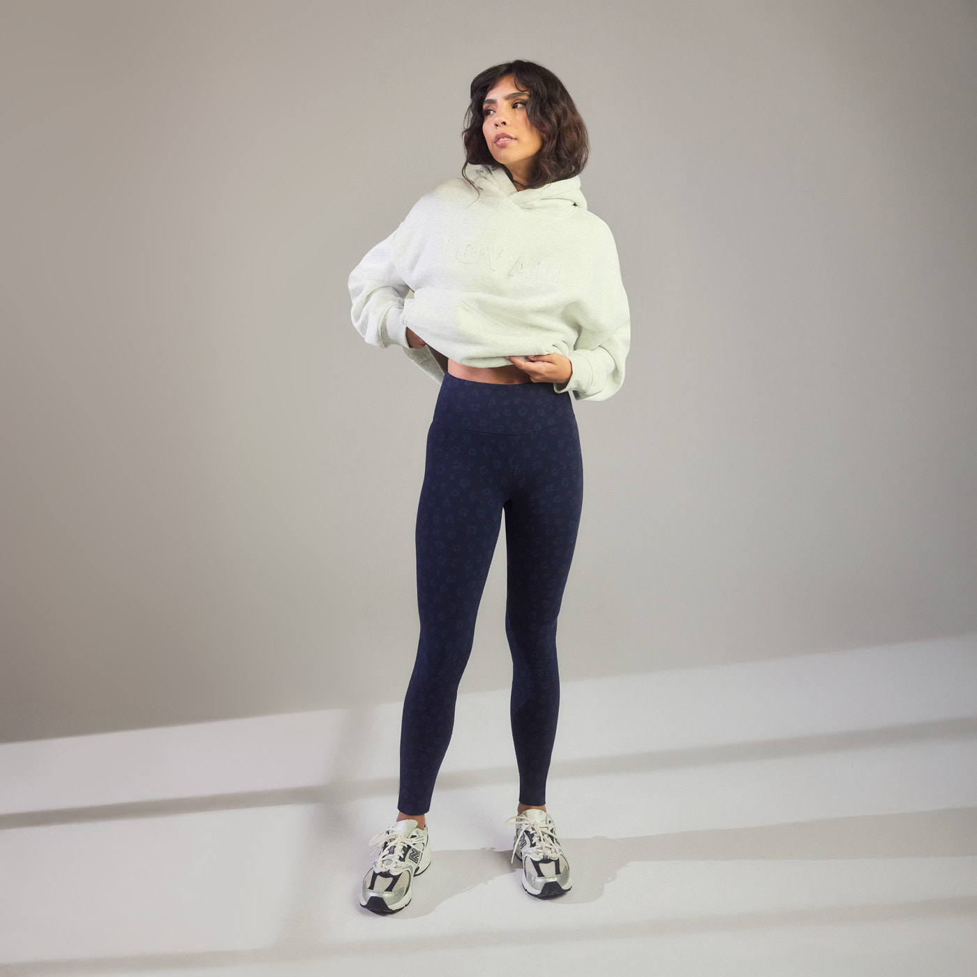 Alltägliche High-Waisted Leggings - Navy Animal-Print