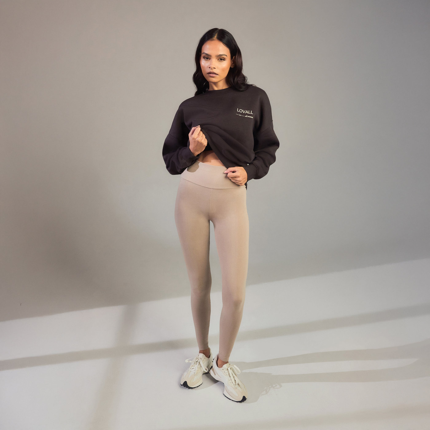 Alltägliche High-Waisted Leggings - Oatmeal-Beige