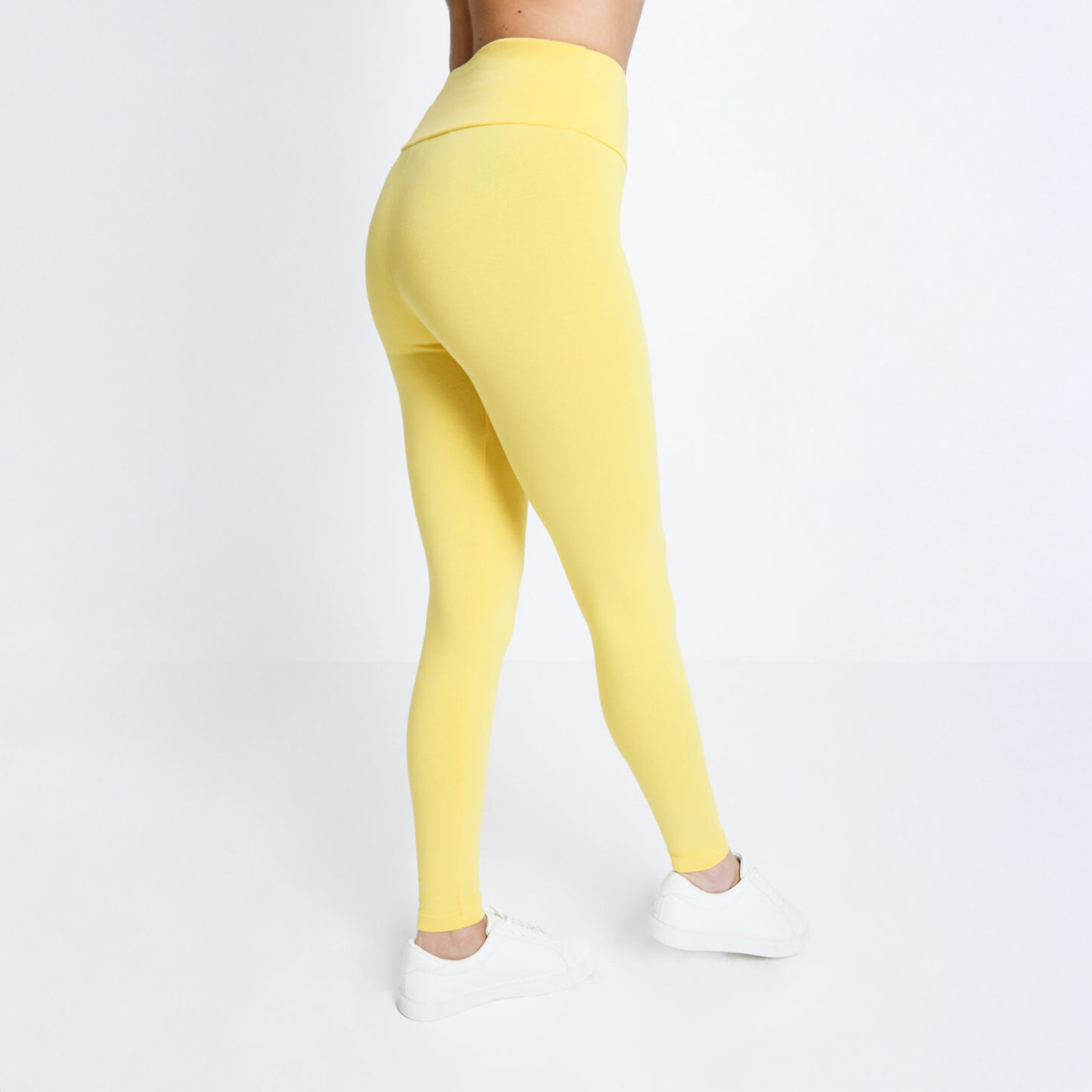 Alltägliche High-Waisted Leggings - Pastellgelbe