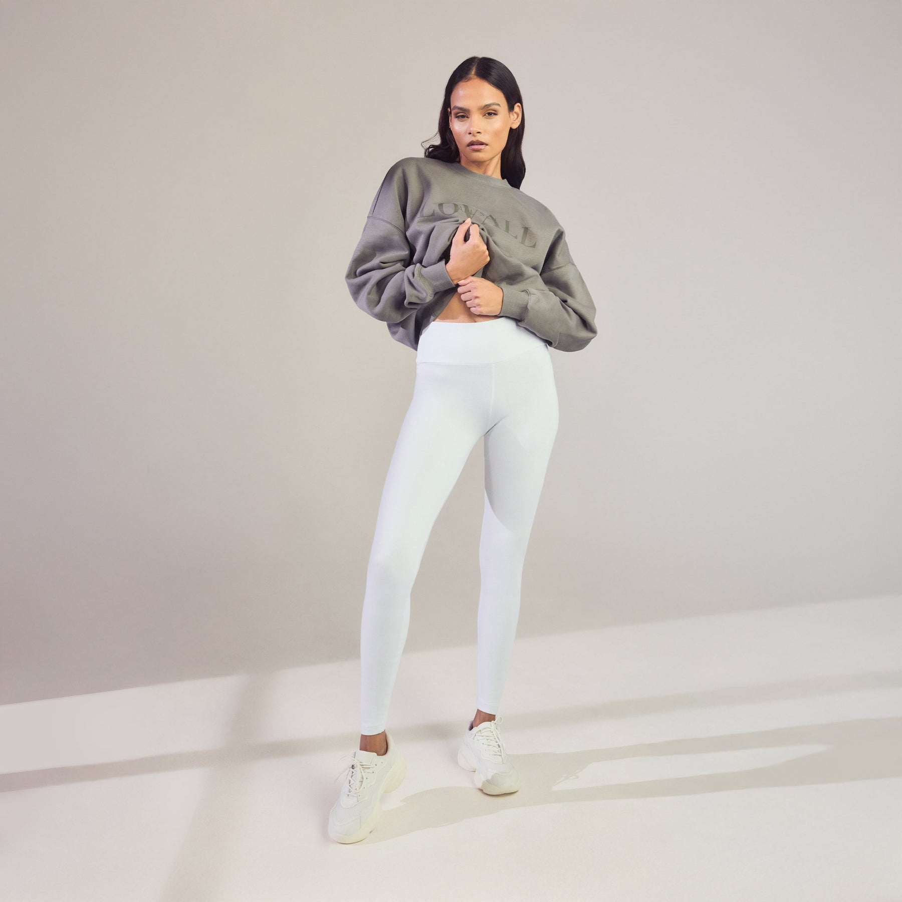 Alltägliche High-Waisted Leggings - Weiß