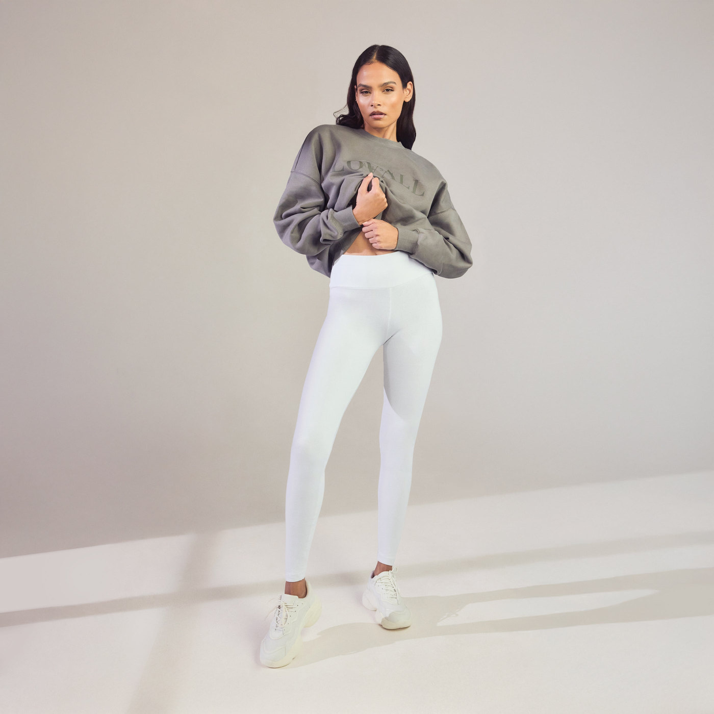 Alltägliche High-Waisted Leggings - Weiß