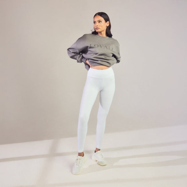 Alltägliche High-Waisted Leggings - Weiß