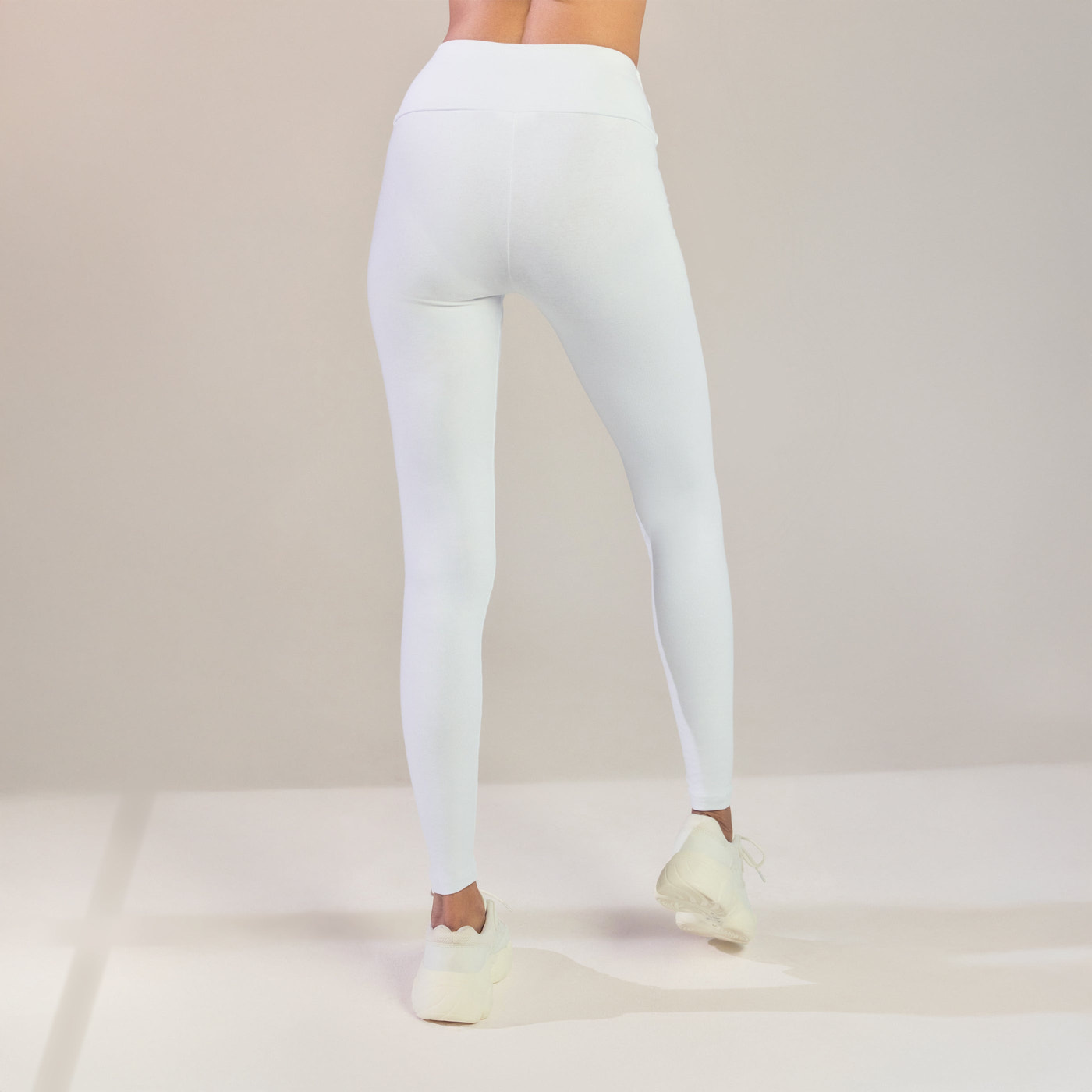 Alltägliche High-Waisted Leggings - Weiß