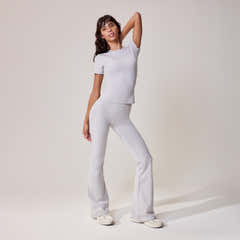 Ultimate Everyday Schlagleggings - Hellgrau meliert
