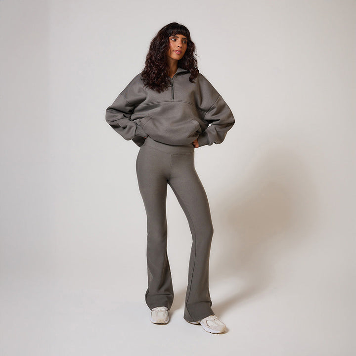 Winter-Leggings mit ausgestelltem Bein – Schiefergrün