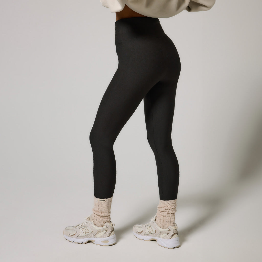 Alltägliche Winter-Leggings mit hoher Taille - Schwarzkaffee