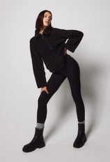 Alltägliche Winter Leggings mit hoher Taille - Schwarze