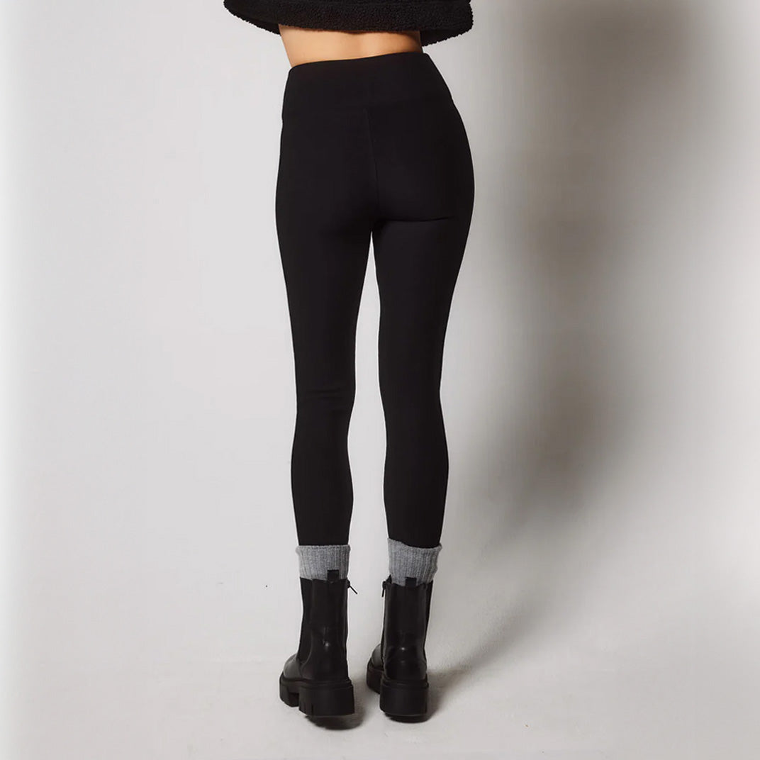 Alltägliche Winter Leggings mit hoher Taille - Schwarze
