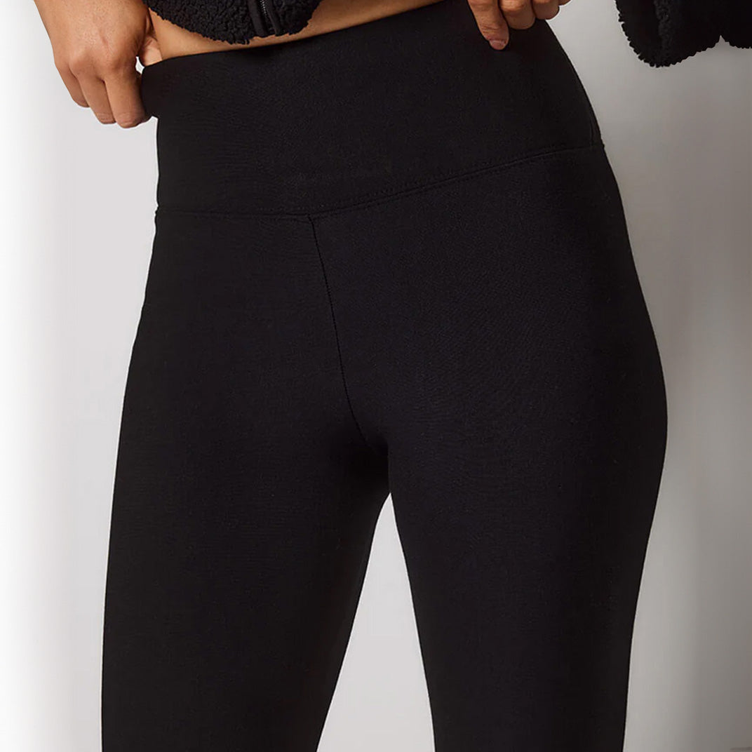 Alltägliche Winter Leggings mit hoher Taille - Schwarze