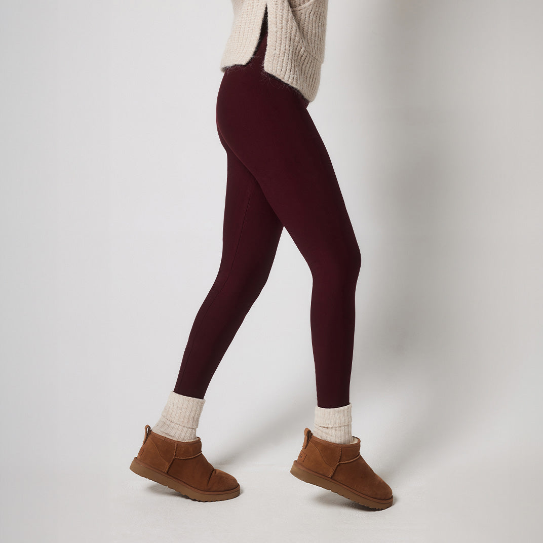Alltägliche Winter Leggings mit hoher Taille - Bordeaux-Rote