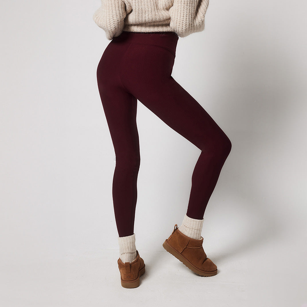 Alltägliche Winter Leggings mit hoher Taille - Bordeaux-Rote