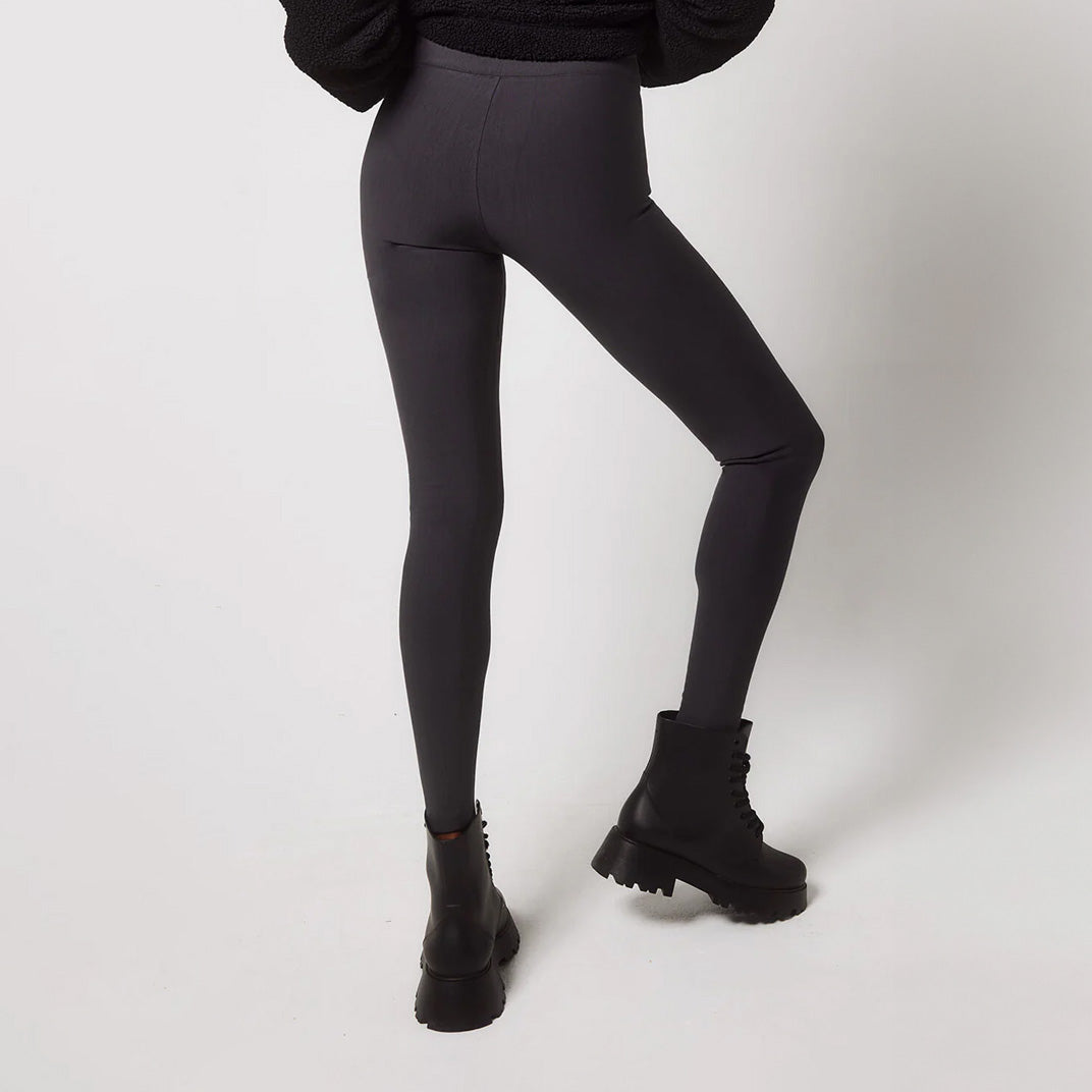 Alltägliche Winter Leggings mit hoher Taille - Dunkelgraue