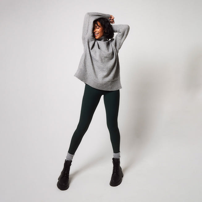 Alltägliche Winter-Leggings mit hoher Taille  - Deep Forest