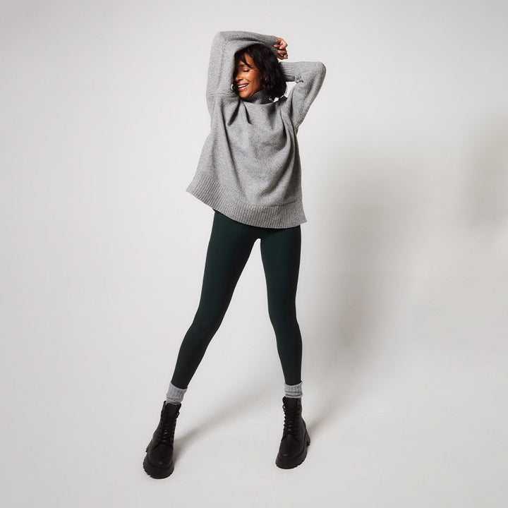 Alltägliche Winter-Leggings mit hoher Taille  - Deep Forest