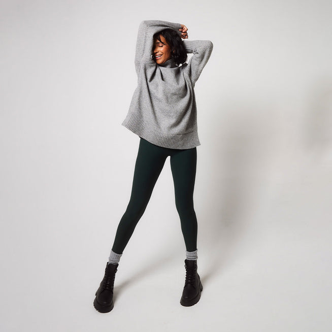 Alltägliche Winter-Leggings mit hoher Taille  - Deep Forest