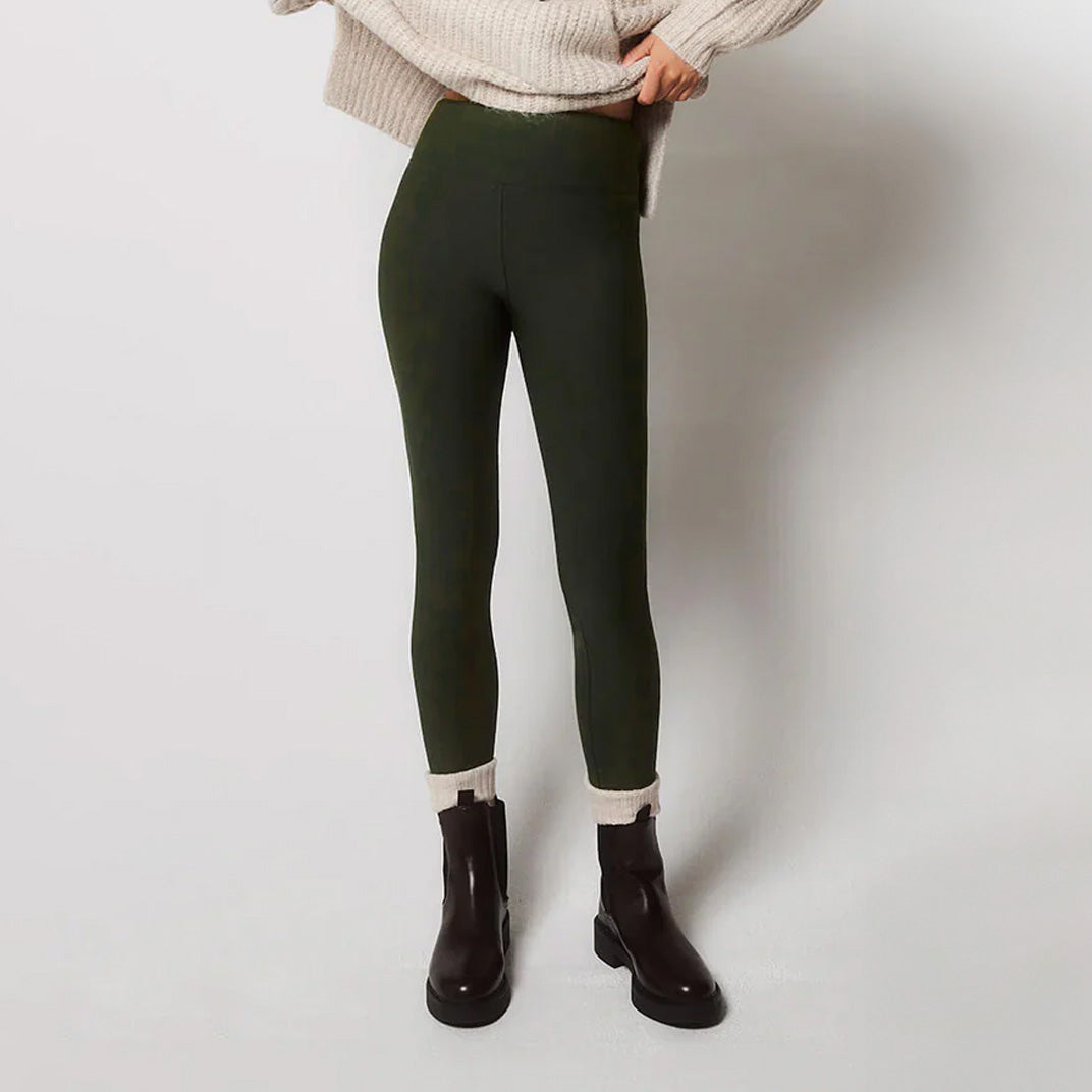 Alltägliche Winter-Leggings mit hoher Taille - Deep Olive