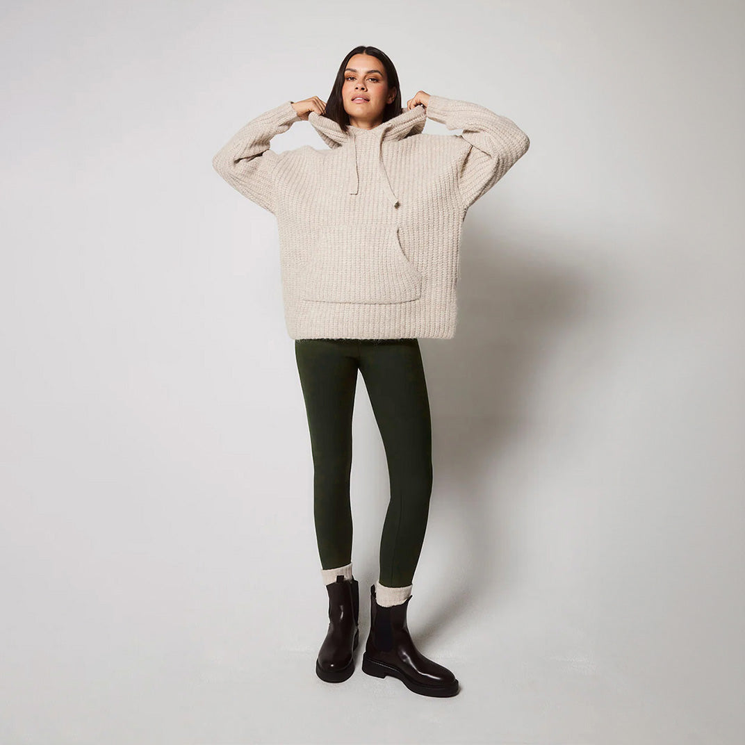 Alltägliche Winter-Leggings mit hoher Taille - Deep Olive