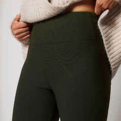 Winter Alltags-Leggings mit hoher Taille – Tiefes Oliv