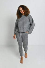 Jogginghose Mit Zopfstrickmuster - Graues