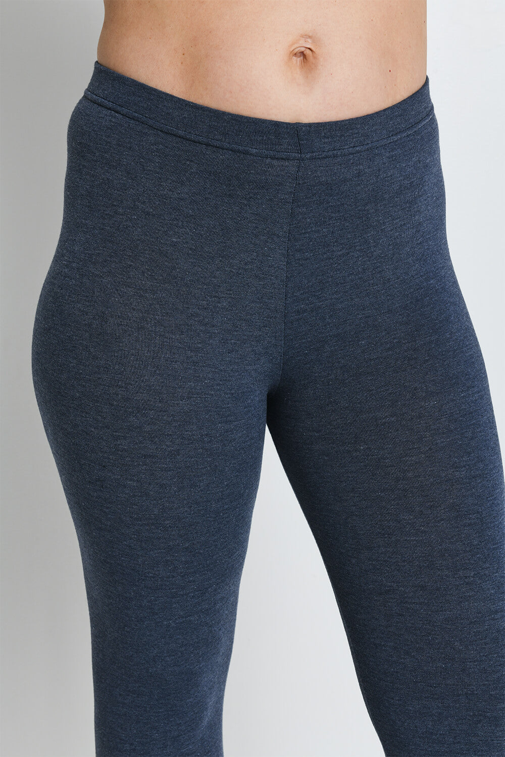 Alltägliche Cropped Leggings - Infinity-Blau-Melange