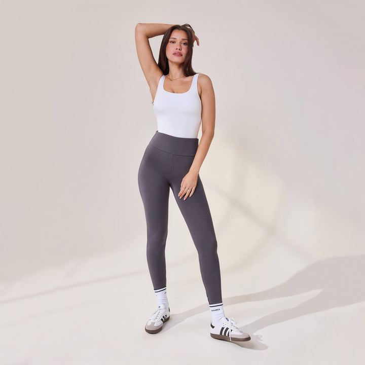 Leichte High-Waist-Leggings für jeden Tag – Odyssey Grey