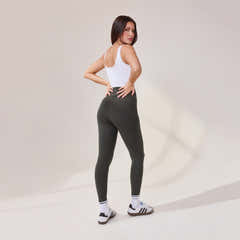 Leichte High-Waist Alltagsleggings – Kiefergrün