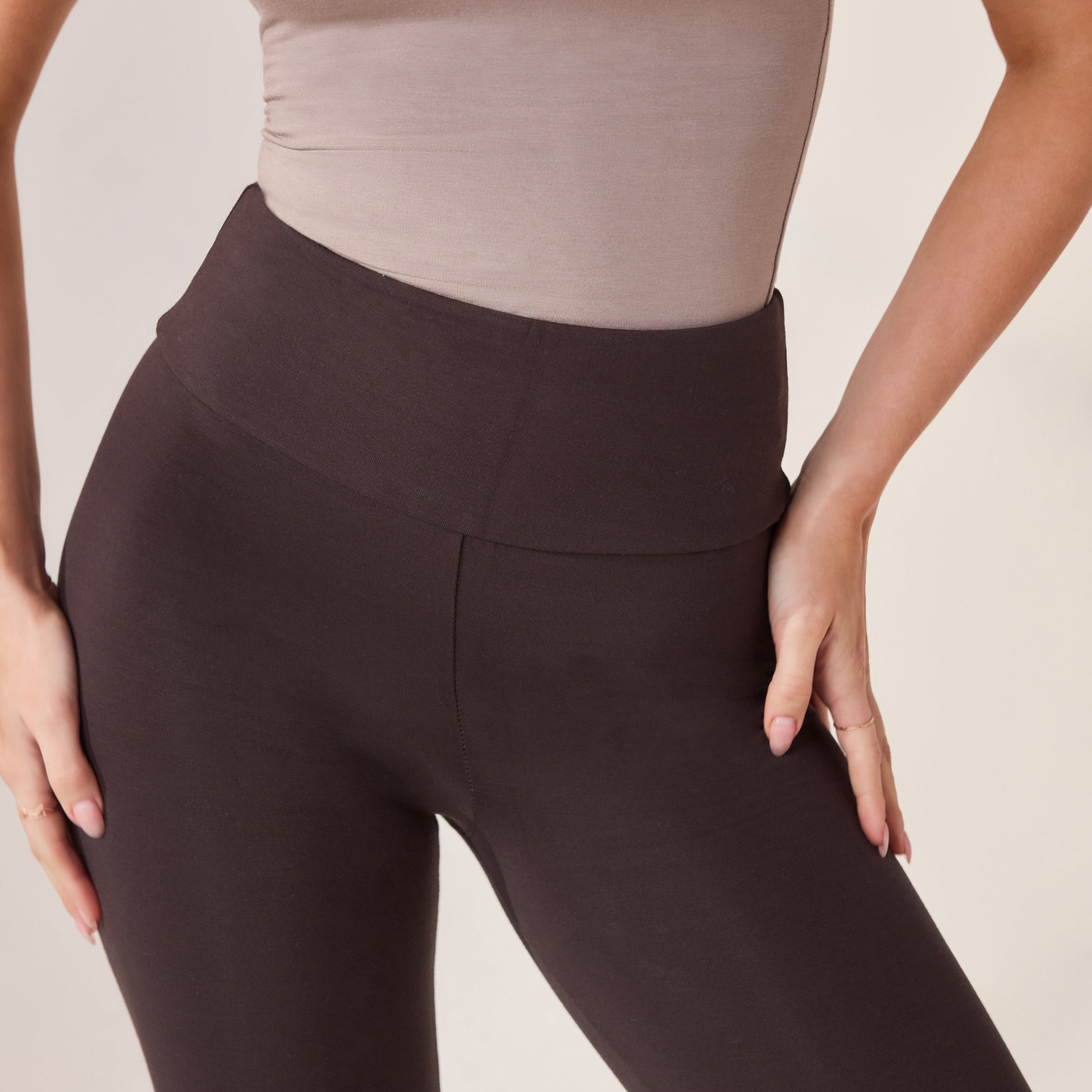 Alltägliche Leichte Leggings - Schwarzbraun