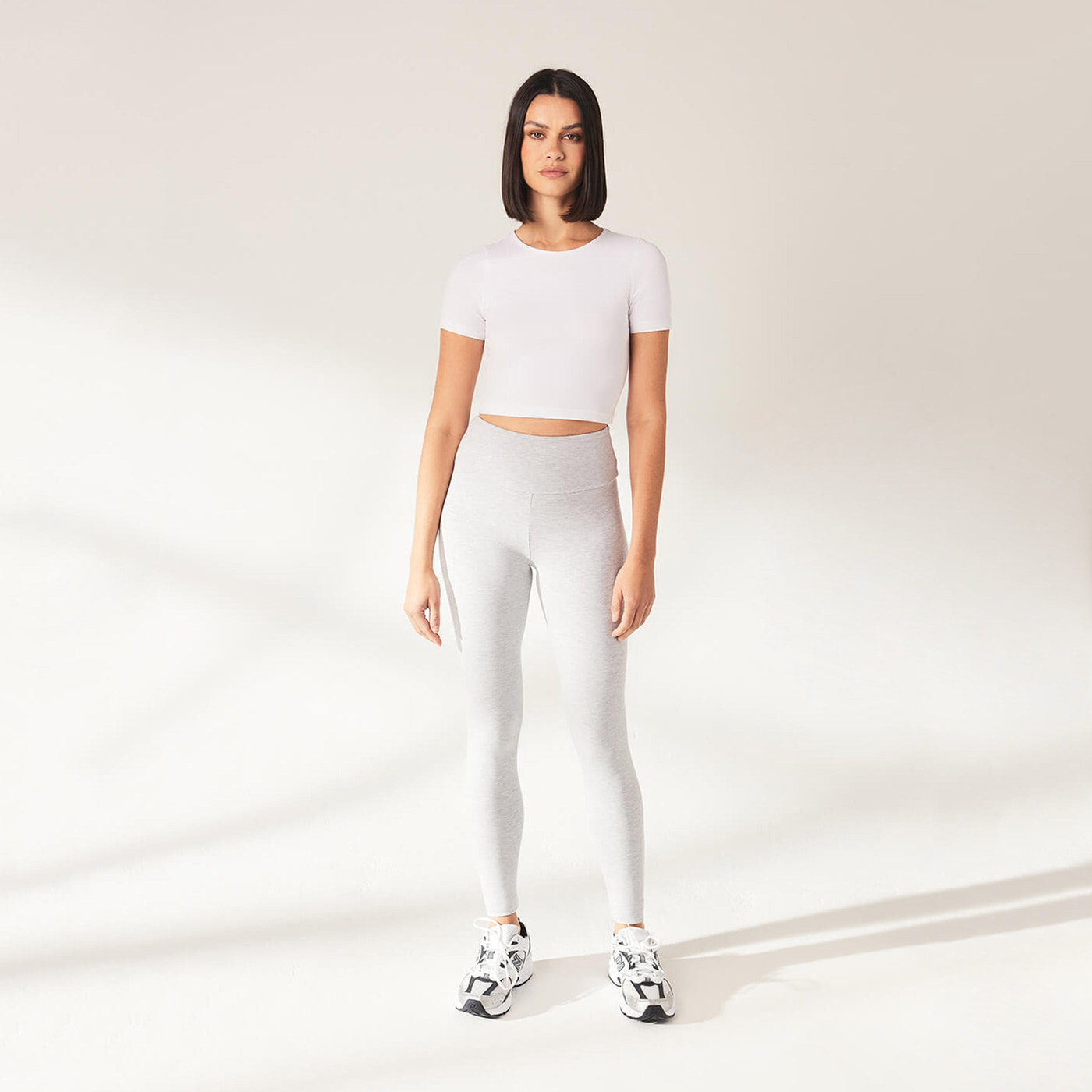 Alltägliche Leichte Leggings - Helles Grau Marl
