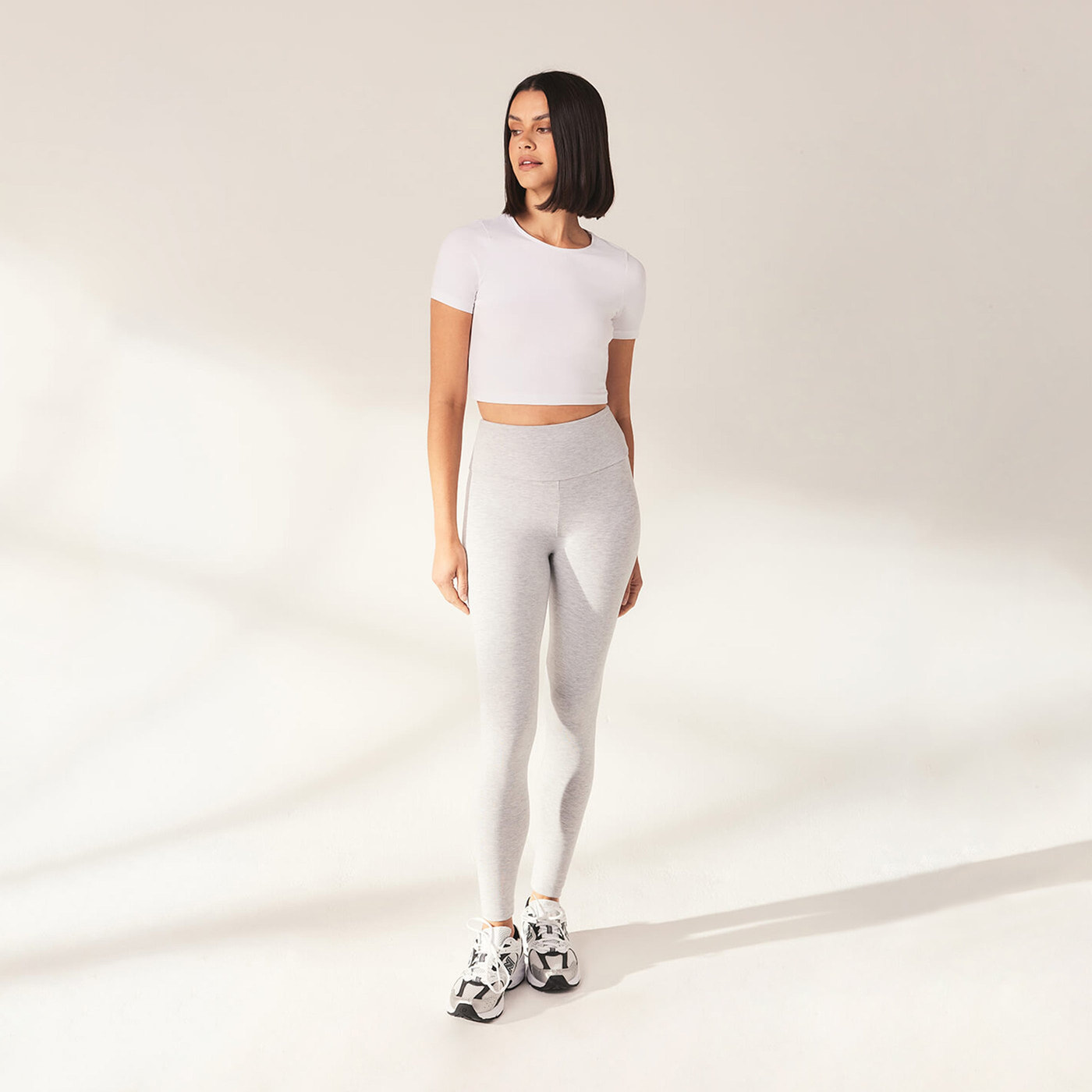 Alltägliche Leichte Leggings - Helles Grau Marl