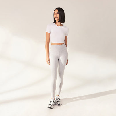 Alltägliche Leichte Leggings - Helles Grau Marl