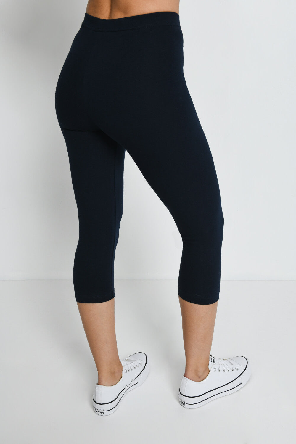Alltägliche Cropped Leggings - Navyblau