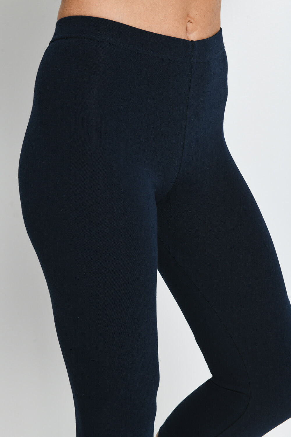 Alltägliche Cropped Leggings - Navyblau
