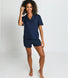 Soft Touch Pyjama-Set Mit Knöpfen - Navy