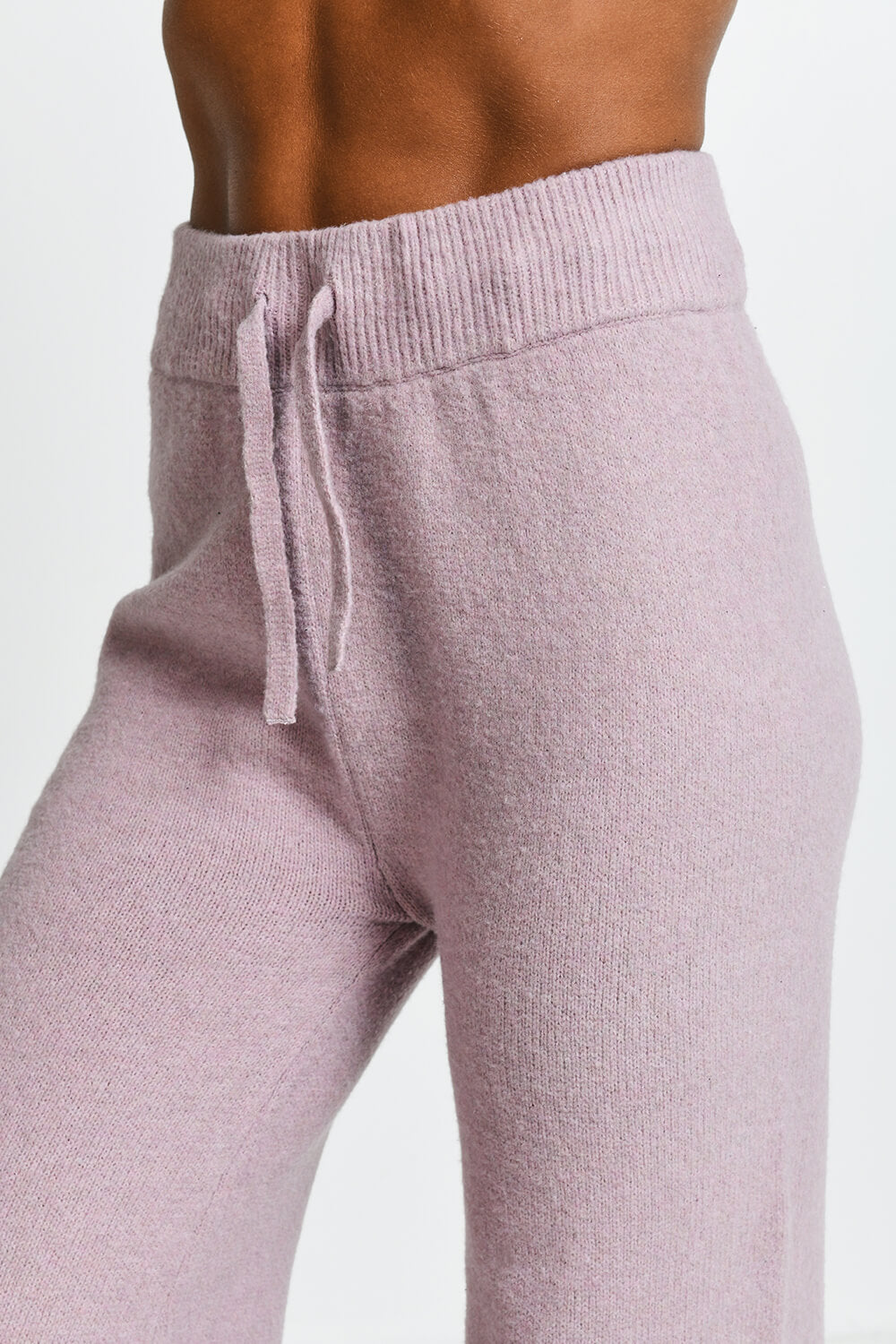 Lounge Strickhose Mit Weitem Bein - Rosafarbene
