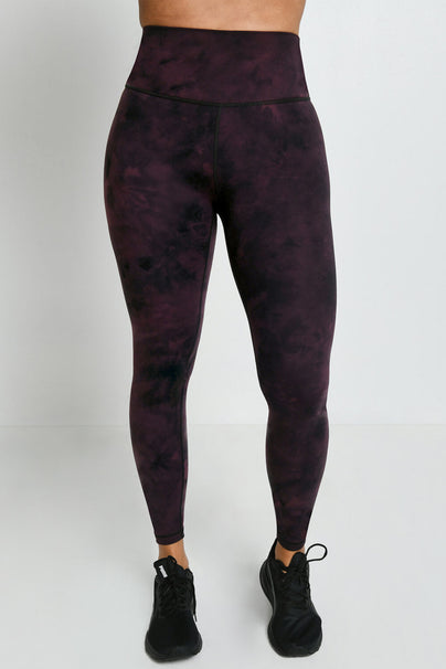 Revitalise High Waisted Leggings - Dunkel-Kirsche Tie-Dye