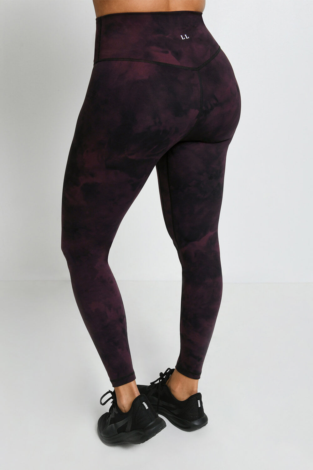 Revitalise High Waisted Leggings - Dunkel-Kirsche Tie-Dye