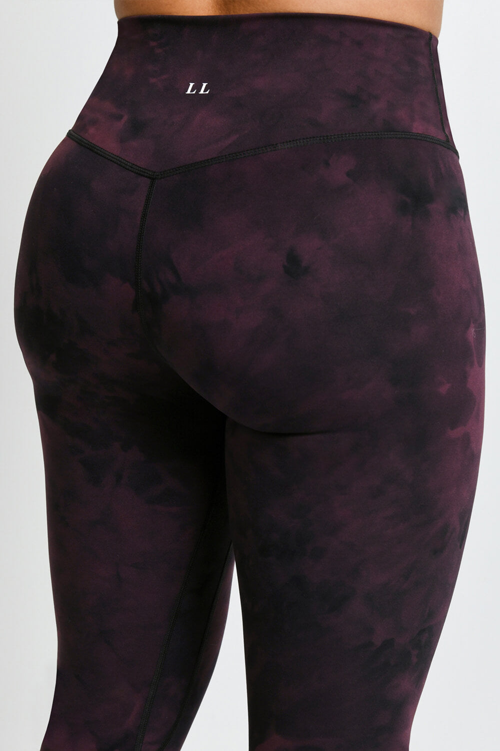 Revitalise High Waisted Leggings - Dunkel-Kirsche Tie-Dye
