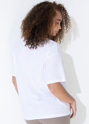 Oversize T-Shirt Curvy-Shirt - White