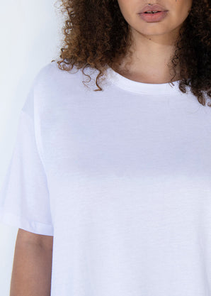 Oversize T-Shirt Curvy-Shirt - White
