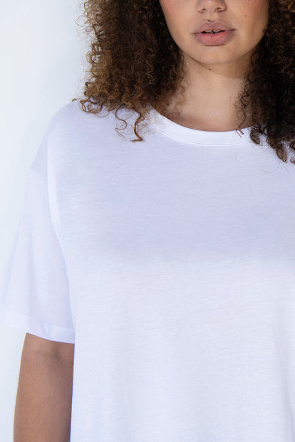 Oversize T-Shirt Curvy-Shirt - White