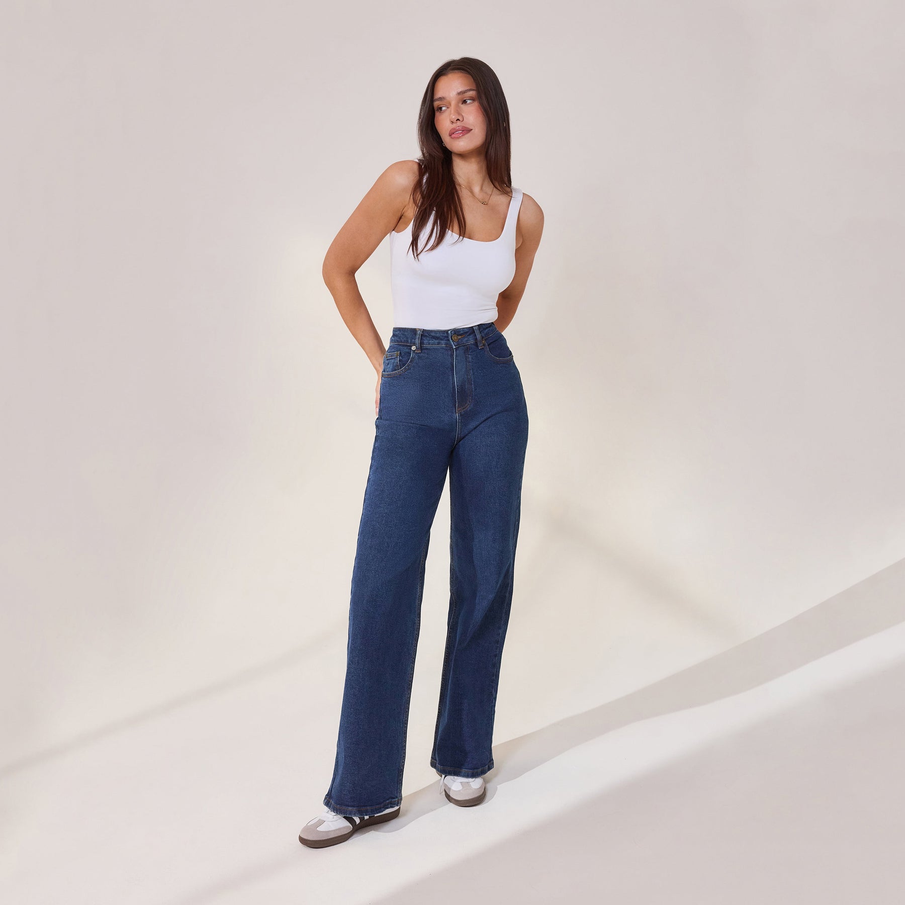 Weite Jeans - Dunkelblau