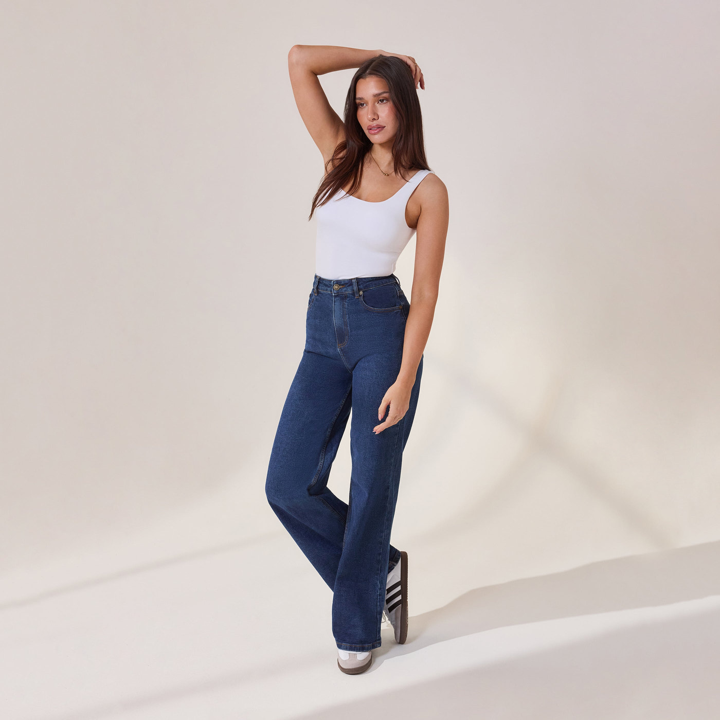 Weite Jeans - Dunkelblau
