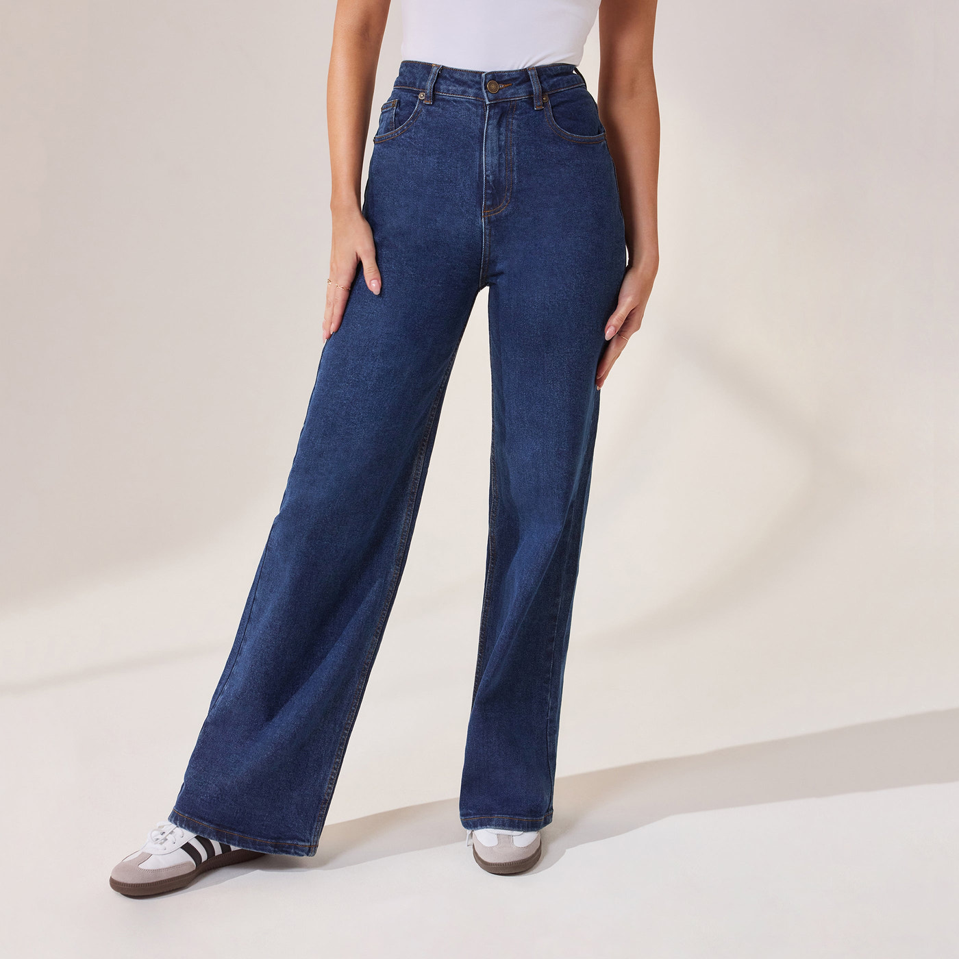 Weite Jeans - Dunkelblau