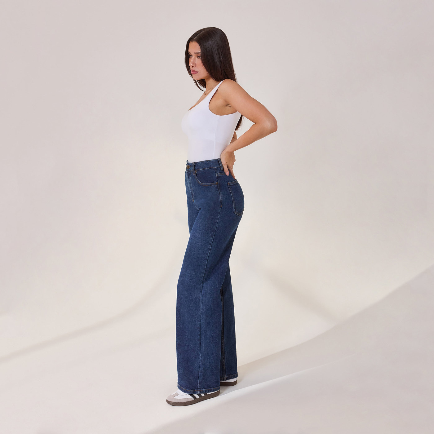 Weite Jeans - Dunkelblau
