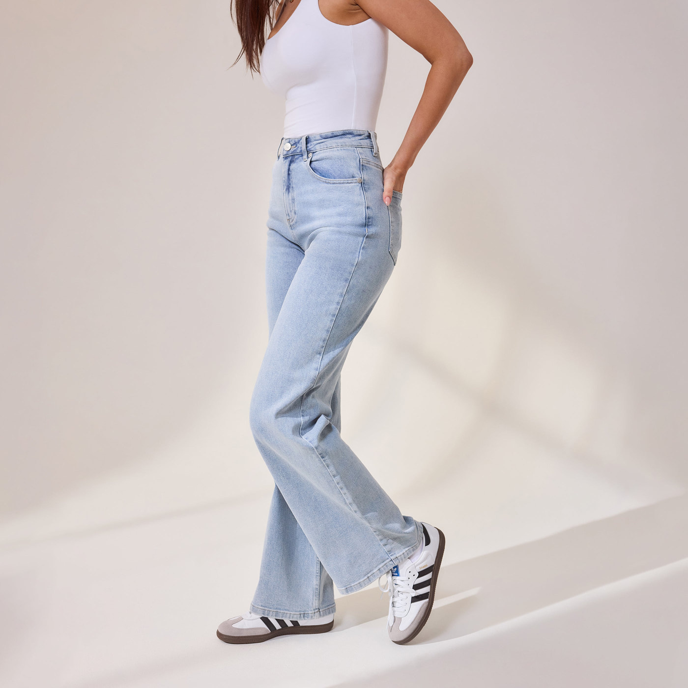 Weite Jeans - Hell Ausgewaschen