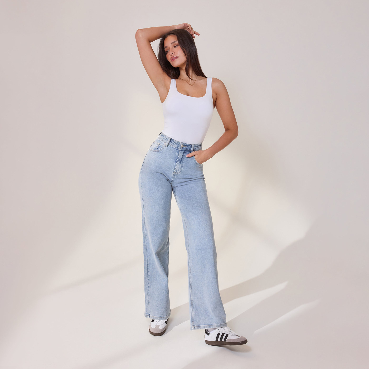 Weite Jeans - Hell Ausgewaschen