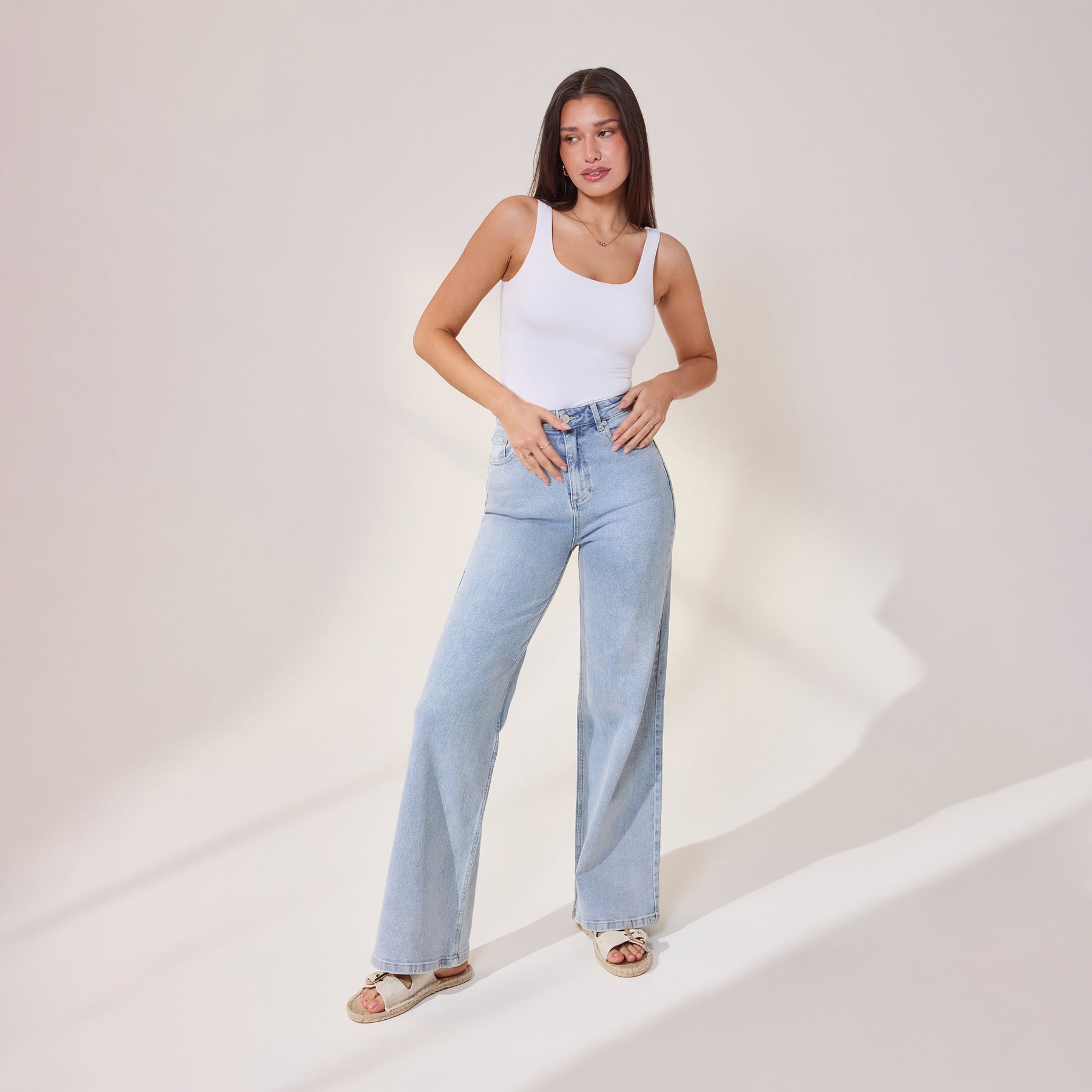 Weite Jeans - Hell Ausgewaschen