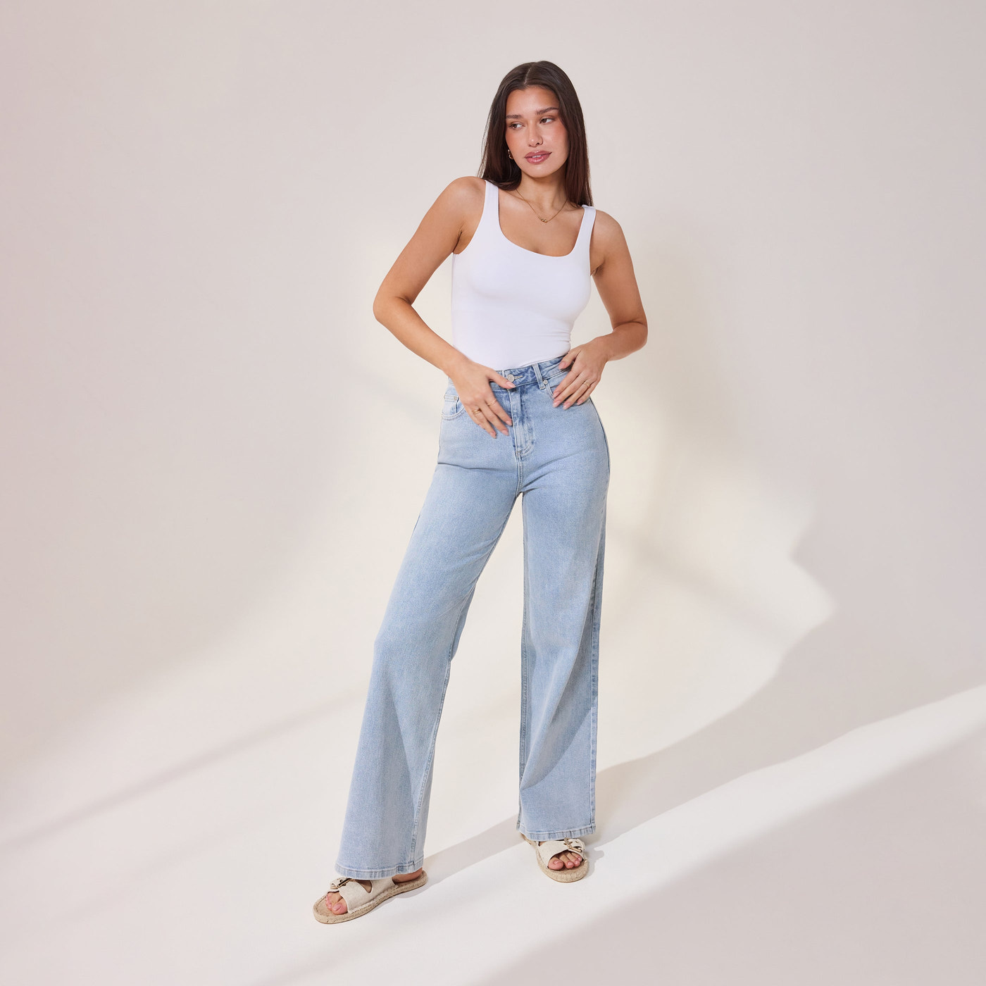 Weite Jeans - Hell Ausgewaschen