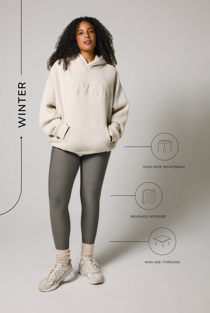 Everyday Winter High Waisted Leggings Curvy - Slate Green